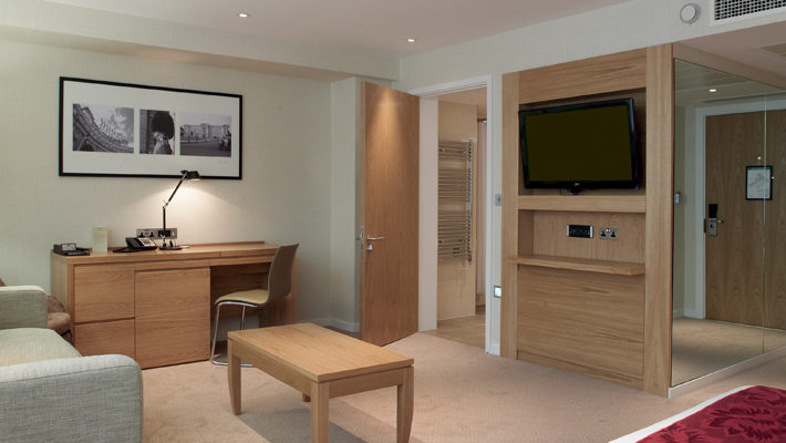Bedroom furniture constructed and installed for the Royal Garden Hotel, London